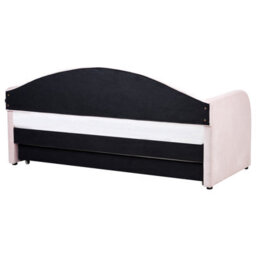 Beliani Trundle Bed Velvet Eyburie 90 X 200 Cm (Eu Single) Pastel Pink - thumbnail 7