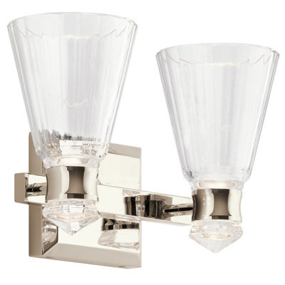 Luminosa Lighting Luminosa Kichler Kayva Integrated Led Wall Lamp Polished Nickel, 3000K, Ip44 - image 1