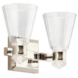 Luminosa Lighting Luminosa Kichler Kayva Integrated Led Wall Lamp Polished Nickel, 3000K, Ip44 - thumbnail 1