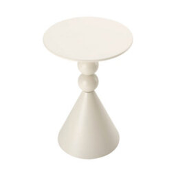 Living And Home Decorative Cream White Metal Side Table, 39Cm(Dia.) X 55Cm(H) - thumbnail 4