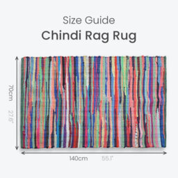 Allure Bath Fashions Chindi Recycled Rag Rug - 70 X 140Cm - thumbnail 3