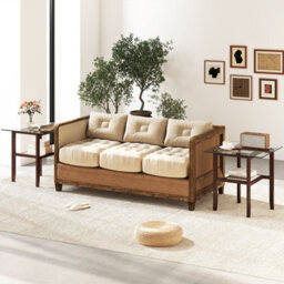 Gainoom 61Cm Brown Square Glass Side Table 2-Tier End Table W/ Storage Shelf - thumbnail 7