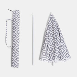 OHS Parasol Umbrella Garden Outdoor Canopy Patio Sun Shade Beach, Grey Geo - 1.8M - thumbnail 6
