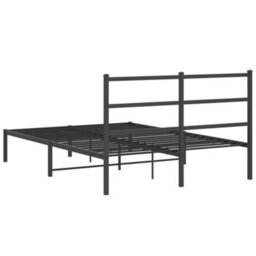 Berkfield Metal Bed Frame Without Mattress With Headboard Black 140X190Cm - thumbnail 7