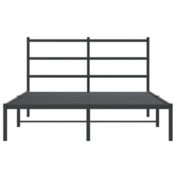 Berkfield Metal Bed Frame Without Mattress With Headboard Black 140X190Cm - thumbnail 5