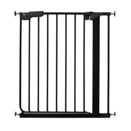 Safetots Super Narrow Baby Gate, 66.5Cm - 74Cm, Black, Child Safety Barrier, Pressure Fit Stair Gate
