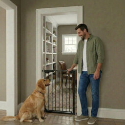 Safetots Super Narrow Baby Gate, 66.5Cm - 74Cm, Black, Child Safety Barrier, Pressure Fit Stair Gate - thumbnail 8