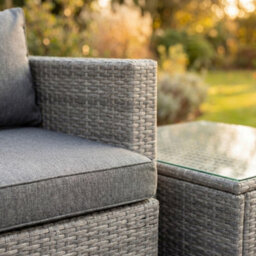 Artemis Home Oliena 10 Seat Modular Rattan Large U-Shape Garden Furniture - Grey - thumbnail 4