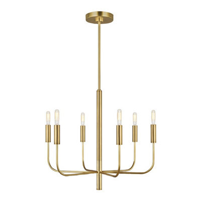 Luminosa Lighting Luminosa Brianna 6 Light Multi Arm Pendant Ceiling Light, Burnished Brass - image 1