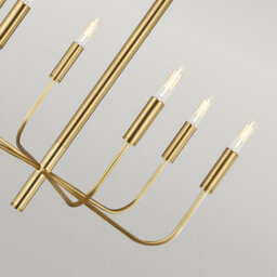 Luminosa Lighting Luminosa Brianna 6 Light Multi Arm Pendant Ceiling Light, Burnished Brass - thumbnail 4