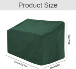 Protective Cover For Garden Bench, Waterproof - 2 Seater, Windproof, 134 X 66 89Cm (Green) - thumbnail 2