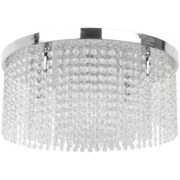 GoodHome Carna Round Glass & Metal Transparent Chrome Effect 5 Lamp Ceiling Light - thumbnail 2