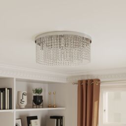 GoodHome Carna Round Glass & Metal Transparent Chrome Effect 5 Lamp Ceiling Light - thumbnail 5