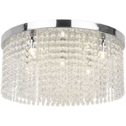 GoodHome Carna Round Glass & Metal Transparent Chrome Effect 5 Lamp Ceiling Light - thumbnail 3