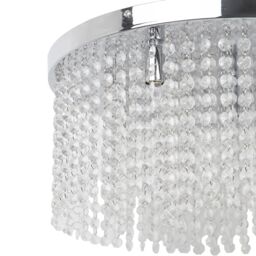 GoodHome Carna Round Glass & Metal Transparent Chrome Effect 5 Lamp Ceiling Light - thumbnail 4