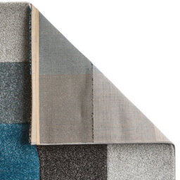 Blue/grey Handmade Modern Easy To Clean Geometric Rug For Dining Room -160Cm X 220Cm - thumbnail 3
