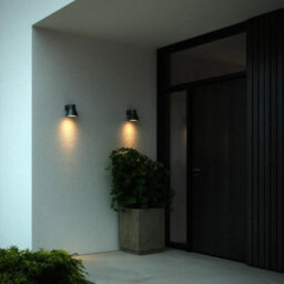 Nordlux Kyklop Outdoor Aluminium Wall Light Dark Sky  Black,mains