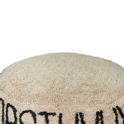 Wyld And Coco Cozynest Alphabet Pattern Floor Cushion 60 X 60 Cm Beige Cotton - thumbnail 3