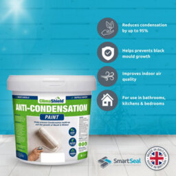 Smartseal Anti-Condensation Paint, Mountain Stone (75Ml Sample) Bathroom, Kitchen, Bedroom Walls & Ceilings - Mould Protection - thumbnail 2