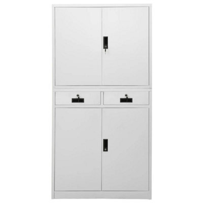 Berkfield Durable Office Cabinet Light Grey 90X40X180 Cm Steel - image 1