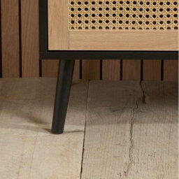 Black Chest Of 5 Drawers Rattan Mid Century Modern - thumbnail 5