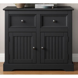 Mercers Furniture Country Carbon 2 Door 2 Drawer Sideboard Cabinet Solid Wood Pine Wooden Dark Grey Cupboard Storage - thumbnail 2