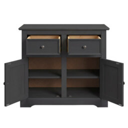 Mercers Furniture Country Carbon 2 Door 2 Drawer Sideboard Cabinet Solid Wood Pine Wooden Dark Grey Cupboard Storage - thumbnail 6