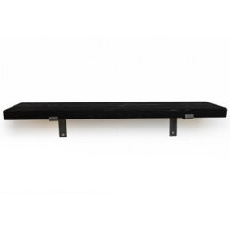 Toolty Rustic Handmade Wall Shelf, Wall Mounted, 160Cm X 22.5Cm Down Design, Black Ash, Handcrafted Vintage Style - thumbnail 3