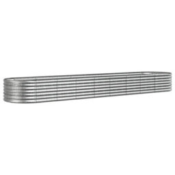Berkfield Garden Planter Powder-Coated Steel 368X80X36 Cm Silver - thumbnail 2
