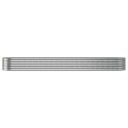 Berkfield Garden Planter Powder-Coated Steel 368X80X36 Cm Silver - thumbnail 3