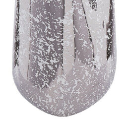 Wyld And Coco Glamour Style Decorative Vase Silver Stoneware 27 Cm - Asymmetrical Design - thumbnail 5