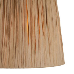 Luminosa Lighting Luminosa Layered Leaf Ivory Crackle Glaze Table Lamp With Natural Raffia Raffia Shade 32Cm B22 - thumbnail 6