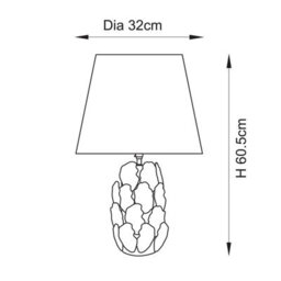 Luminosa Lighting Luminosa Layered Leaf Ivory Crackle Glaze Table Lamp With Natural Raffia Raffia Shade 32Cm B22 - thumbnail 8