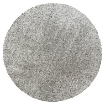 Livabliss Round Cloudy Shaggy-Solid Color Dark Grey Plush Soft Pile Living Bedroom Rug 120 X 120 Cm Easy Care, Non Shedding - image 1
