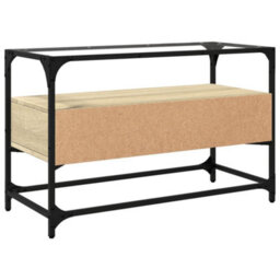 Berkfield Industrial Tv Cabinet With Glass Top Sonoma Oak 80X35X51 Cm Engineered Wood - thumbnail 6