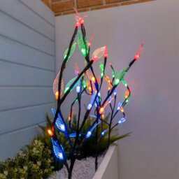 Gardenwize Pack Of 3 Multi-Coloured Led Solar Tree Lights - thumbnail 2
