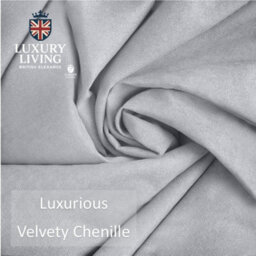 Luxury Living Velvet Chenille Thermal Fleece Lined Ring Top Door Curtain 137Cm X 213Cm Silver - thumbnail 5