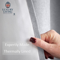Luxury Living Velvet Chenille Thermal Fleece Lined Ring Top Door Curtain 137Cm X 213Cm Silver - thumbnail 3