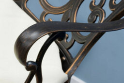 Sh&g 2 Seater Love Bench - Antique Bronze Cast Aluminium With Cream Cushion - Indoor & Outdoor - Signature Homes And Gardens - thumbnail 7