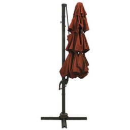 Berkfield 4-Tier Parasol With Aluminium Pole Terracotta 3X3 M - thumbnail 4