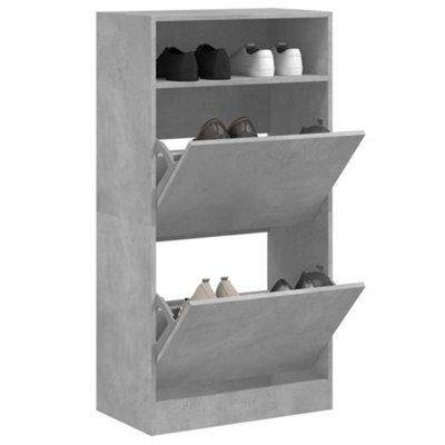 Berkfield Shoe Cabinet Concrete Grey 60X34X116 Cm Engineered Wood - image 1