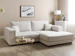 Beliani Corner Sofa 3 Seater Lofoten Fabric Off-White Left Hand - thumbnail 2