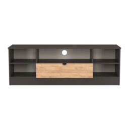 Varese Matt Graphite Tv Stand With 2 Shelves & 1 Drawers, (H)49.5Cm X (W)144.2Cm X (D)40Cm - thumbnail 2