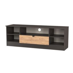 Varese Matt Graphite Tv Stand With 2 Shelves & 1 Drawers, (H)49.5Cm X (W)144.2Cm X (D)40Cm - thumbnail 3