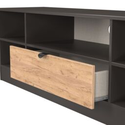 Varese Matt Graphite Tv Stand With 2 Shelves & 1 Drawers, (H)49.5Cm X (W)144.2Cm X (D)40Cm - thumbnail 5