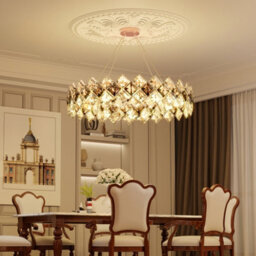 Vrygle 80Cm Heavy Duty Round Crystal Chandelier Light 3 Colour Ceiling Hanging Art Pendant Lamp - thumbnail 6