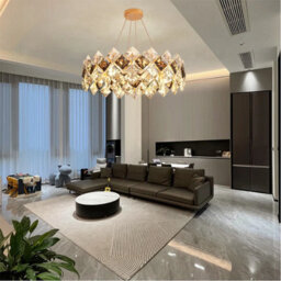 Vrygle 80Cm Heavy Duty Round Crystal Chandelier Light 3 Colour Ceiling Hanging Art Pendant Lamp - thumbnail 7