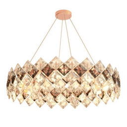 Vrygle 80Cm Heavy Duty Round Crystal Chandelier Light 3 Colour Ceiling Hanging Art Pendant Lamp - thumbnail 8