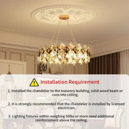 Vrygle 80Cm Heavy Duty Round Crystal Chandelier Light 3 Colour Ceiling Hanging Art Pendant Lamp - thumbnail 9