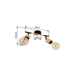 Luminosa Lighting Luminosa Jorna Twin Ceiling Spotlight Matt Black 2X E27 - thumbnail 7